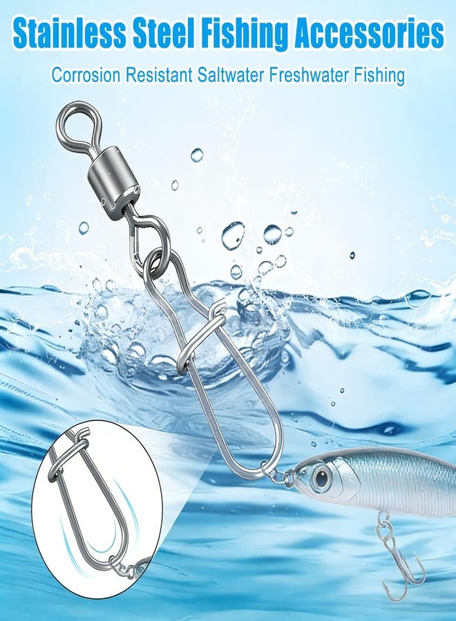 Homeaura 60Pcs High-Strength Fishing Swivel Set with Smooth-Rotation Ball Bearing Multi-Size for Diverse Fish | Safety Snap | Corrosion Resistant | Portable Case - Image 5