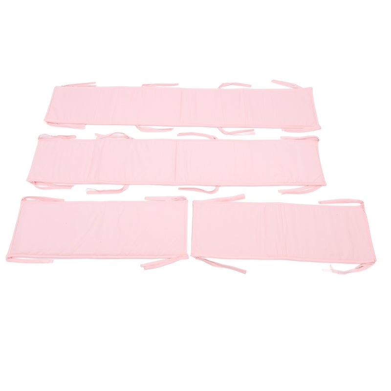 Pink Baby Bumpers: Premium Polyester Full Size Crib Bumper - Breathable Collision Protection Easy Install for Infant Nursery Crib Safety - Image 5