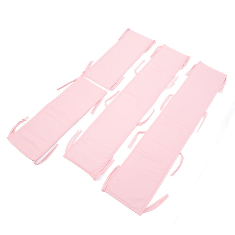 Pink Baby Bumpers: Premium Polyester Full Size Crib Bumper - Breathable Collision Protection Easy Install for Infant Nursery Crib Safety - Image 4