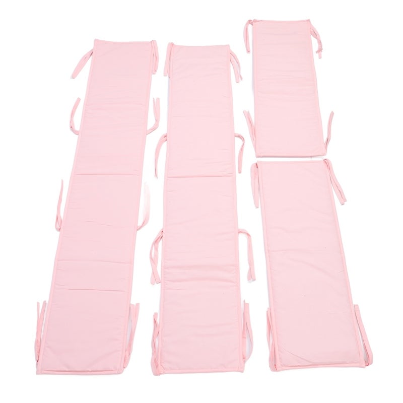 Pink Baby Bumpers: Premium Polyester Full Size Crib Bumper - Breathable Collision Protection Easy Install for Infant Nursery Crib Safety - Image 2
