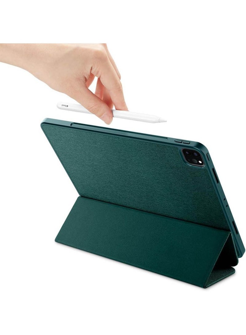 Spigen Urban Fit for iPad Pro 12.9 inch Case Cover M2 6th Generation (2022) / 5th Generation (2021) with Pencil Holder - Midnight Green - Image 3