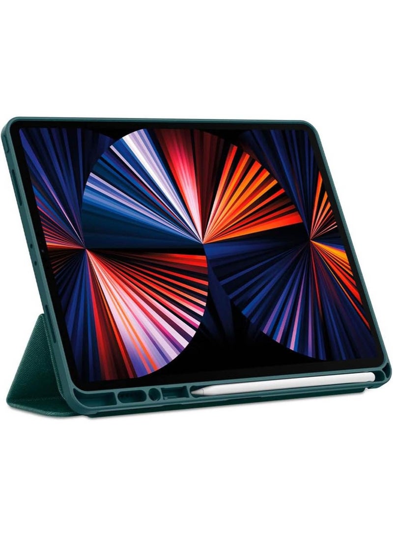 Spigen Urban Fit for iPad Pro 12.9 inch Case Cover M2 6th Generation (2022) / 5th Generation (2021) with Pencil Holder - Midnight Green - Image 4