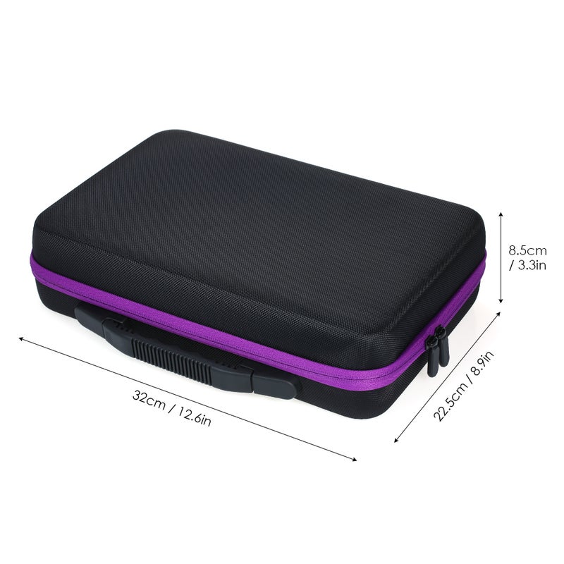 EVA 60 Slots Essential Oil Holder Hold 10ML Bottles Shockproof Shell Dense Foam for Painting Tools Nail Art Rhinestones Small Parts Bottles Storage Carry Case Container with Zipper - Image 4