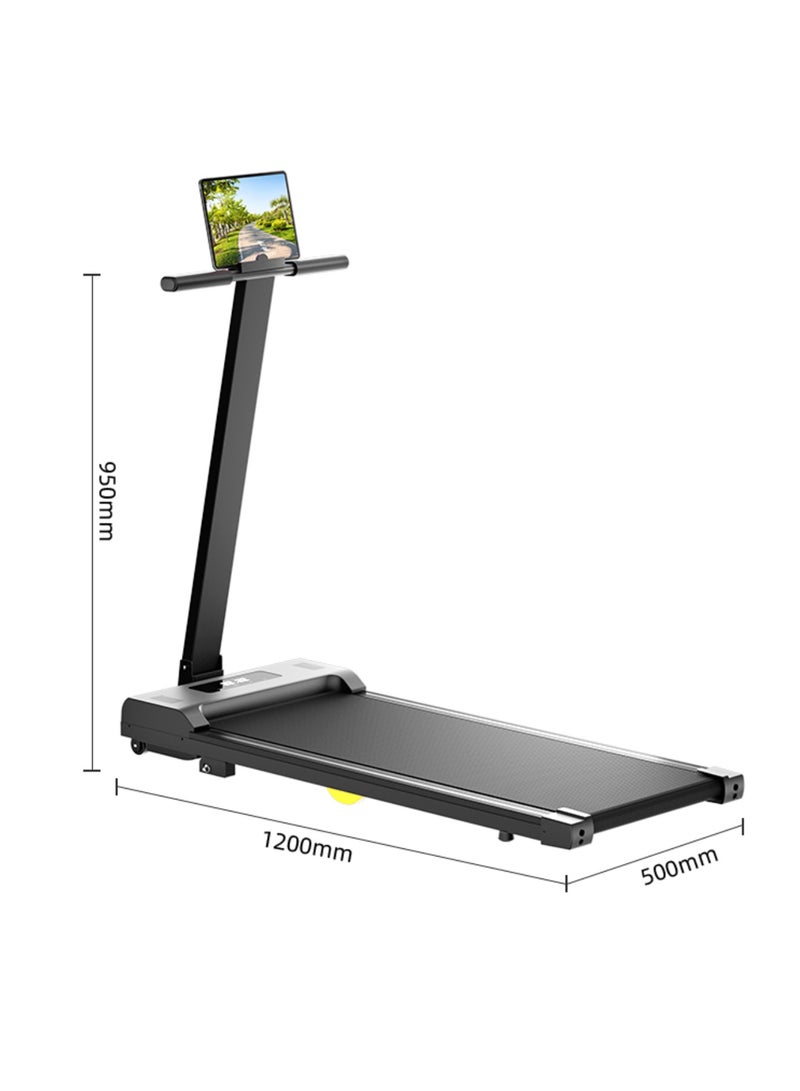 Treadmill with Handles & Walking Pad Foldable Compact for Home Office Use Portable Under Desk Design with Quiet Motor LED Display Remote Control
