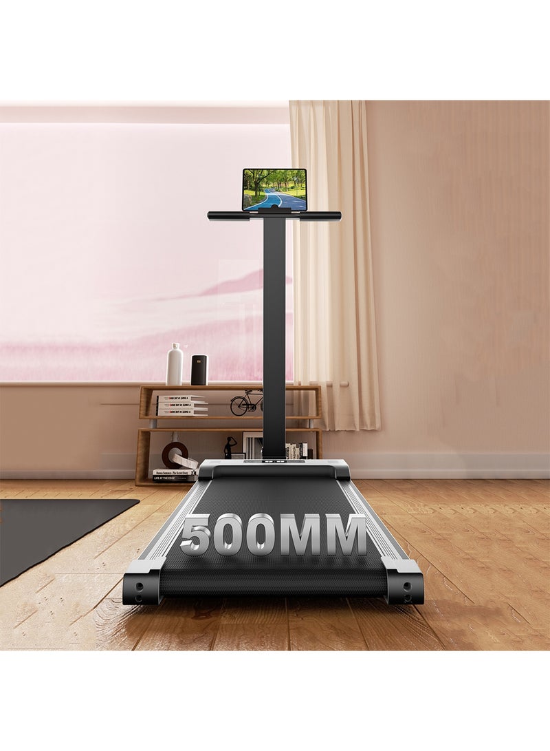 Treadmill with Handles & Walking Pad Foldable Compact for Home Office Use Portable Under Desk Design with Quiet Motor LED Display Remote Control
