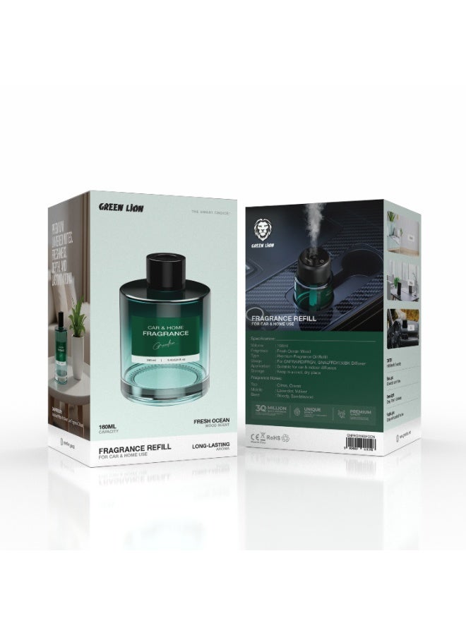 GREEN LION Fragrance Refill Diffuser Fresh Ocean 160ML with Blue Light & Green Light /  Fresh Ocean Wood / Suitable for car & indoor diffusion /  Keep in a cool, dry place - Black - Image 4