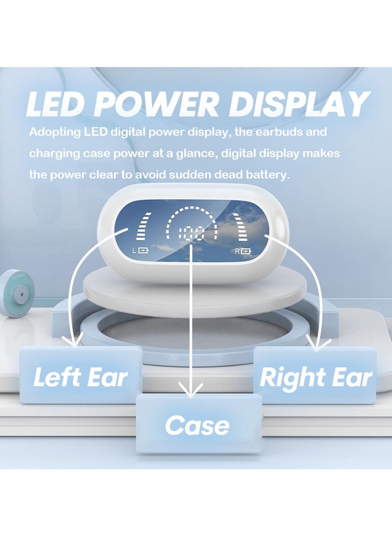 SYOSI Wireless Bone Conduction Headphones, Bluetooth 5.3 Open Ear Earbuds with Clip, Waterproof Earphone, Noise Cancelling, Long Battery Life, Blue - Image 5
