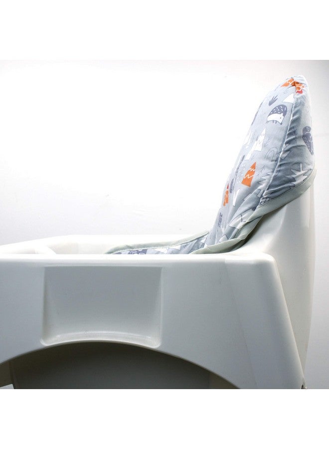 ZARPMA Cotton Seat Covers for IKEA Antilop Highchair, Padded, Forest Pattern Foldable Baby Highchair Cover for IKEA Child Chair Cushion (Grey Forest) - Image 4