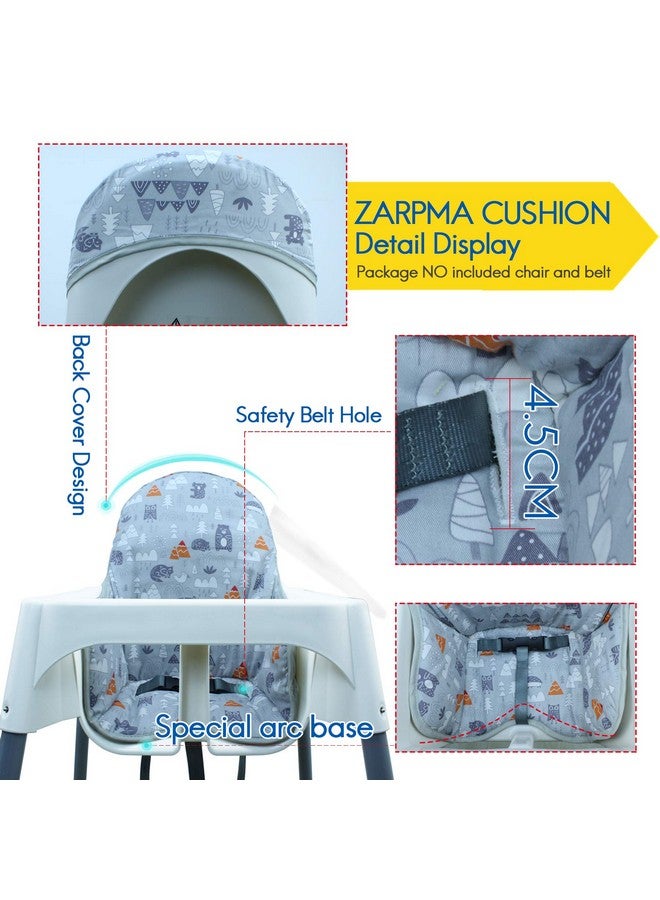 ZARPMA Cotton Seat Covers for IKEA Antilop Highchair, Padded, Forest Pattern Foldable Baby Highchair Cover for IKEA Child Chair Cushion (Grey Forest) - Image 2