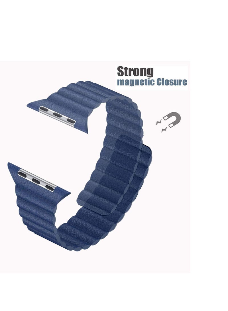 Premium Leather Adjustable Magnetic  Replacement Wrist Strap For Apple Watch SE/6/5/4/ 42/44mm - Image 2