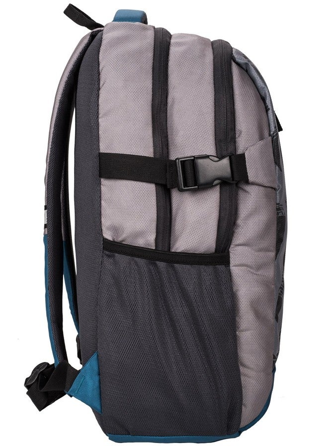Killer Laptop Backpack Bags - Killer Liverpool 34L Printed Polyester Grey & Indigo Blue Laptop Backpack - Image 5