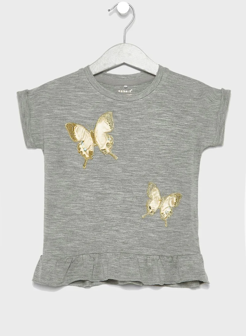 NAME IT Kids Butterfly Embroidered Top