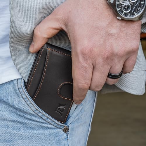 Kings Loot Money Clip Slim Minimalist Wallet for Men – RFID Blocking Leather Design with Money Clip – Front Pocket Bifold Holds 12 Cards – Stylish & Compact Wallets (Truffle) - Image 3