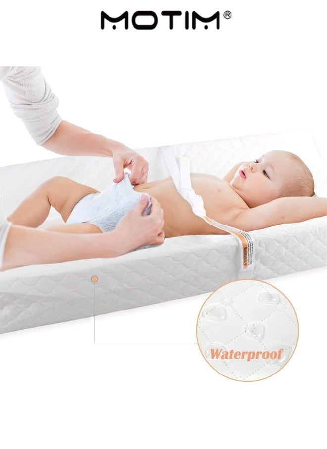 Motim Baby Diaper Changing Table Pad with Waterproof Cover 80CM Contour Changing Pad for Dresser Top(White 80 * 40 * 10cm)  - Image 3