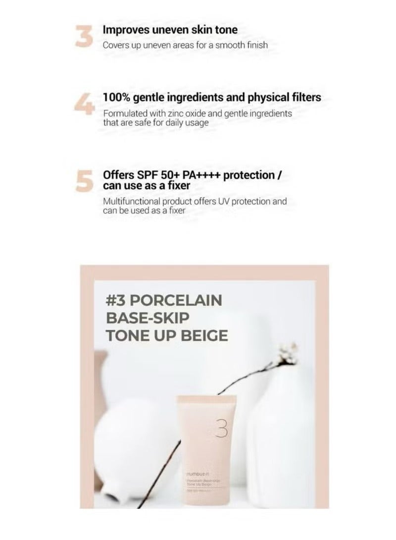 numbuzin Numbuzin No.3 Korean Sunscreen Cream | SPF50+ PA++++ Lightweight Isolation Primer with Powdery Matte Finish | Oil-Free, Non-White Cast Daily Skincare - Image 4