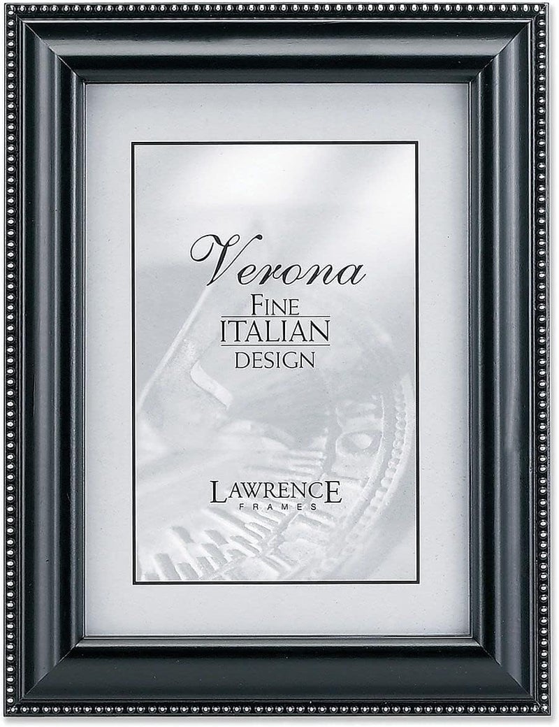 Lawrence Frames 198946 Black Wood 4x6 Picture Frame with Silver Bead Design - Image 1