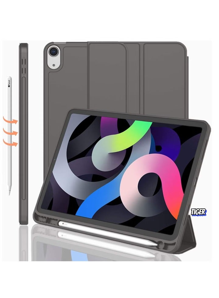 TIGER iPad Air 11 Inch Case M2 2024 – Compatible with iPad Air 5th/4th Generation (2022/2020) 10.9 Inch, Trifold Stand Smart Case with Pencil Holder, Dark Gray - Image 1