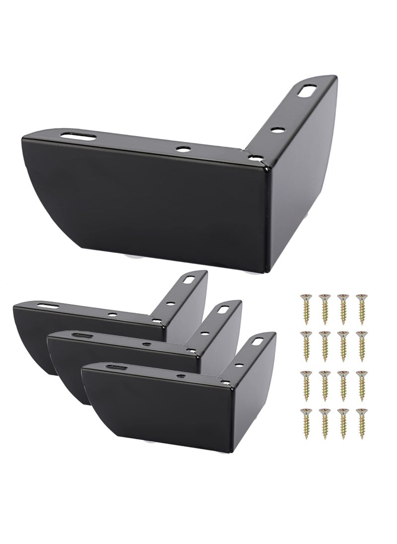 KASTWAVE - 4Pcs 5.5cm Metal Sofa Legs Furniture Feet Wardrobe Leg, Modern Solid Sofa Feet Cabinet Feet Table Legs for DIY Replacement (Black) - Image 1