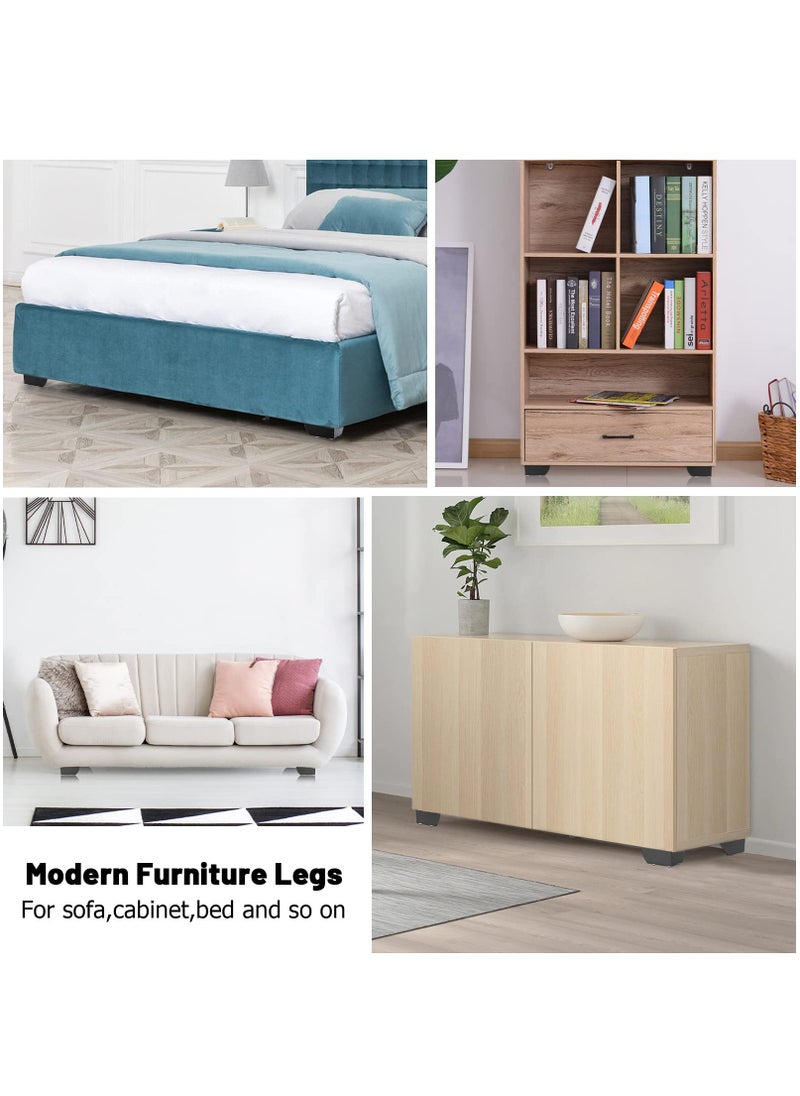 KASTWAVE - 4Pcs 5.5cm Metal Sofa Legs Furniture Feet Wardrobe Leg, Modern Solid Sofa Feet Cabinet Feet Table Legs for DIY Replacement (Black) - Image 1