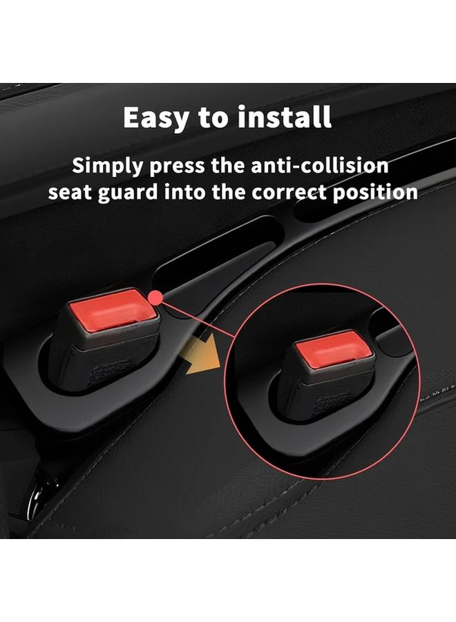 2 Pcs Black Car Seat Gap Filler Organizer With Phone Keys Cards Storage - Image 4