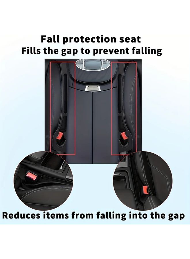 2 Pcs Black Car Seat Gap Filler Organizer With Phone Keys Cards Storage - Image 5