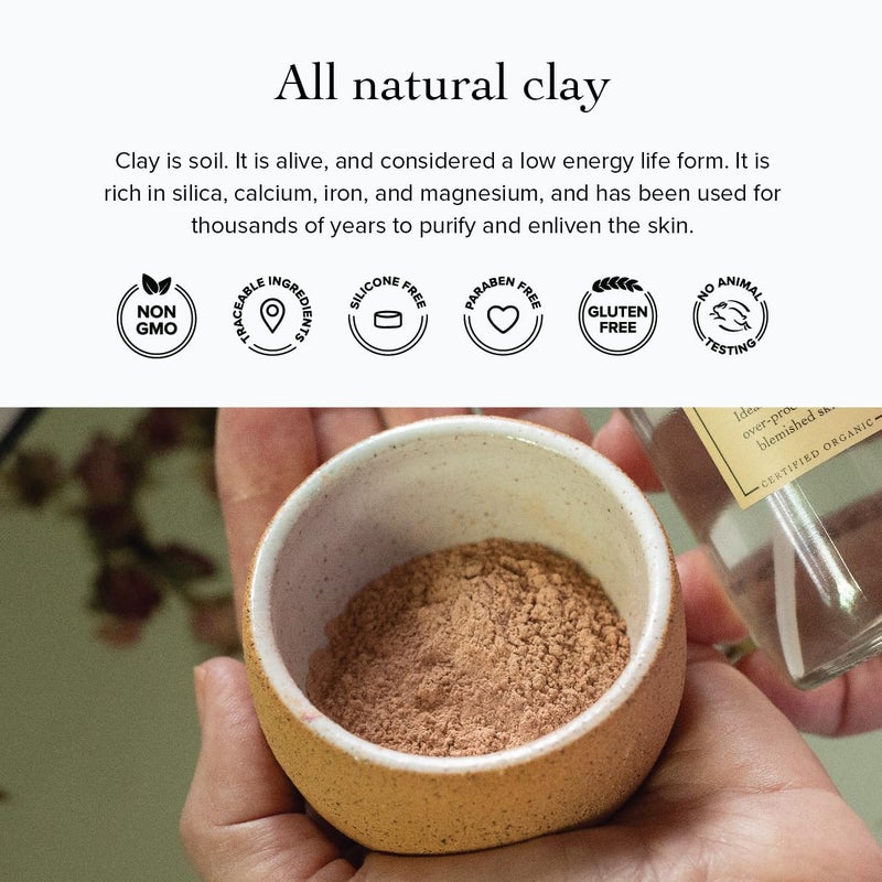 evanhealy French Rose Clay Face Mask | Exfoliating for Sensitive Skin Face Mask | Pore Minimizer Pink Clay Mask | Cleansing Rhassoul - Image 3