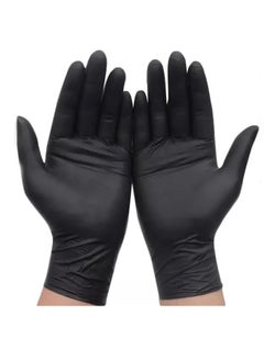 Multi-use black rubber gloves without powder, a package of 100, to keep hands clean for home, work, and clinics - pzsku/Z772F7B2BAD8B4CC965C1Z/45/_/1737311211/5ed08065-1a4d-4efc-b3b1-b17d3a276614