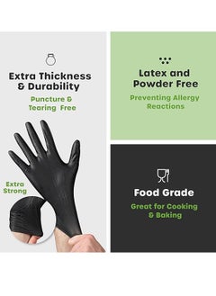 Multi-use black rubber gloves without powder, a package of 100, to keep hands clean for home, work, and clinics - pzsku/Z772F7B2BAD8B4CC965C1Z/45/_/1737311213/79d1db96-b7a0-41a5-9719-b1b5bb76ea82