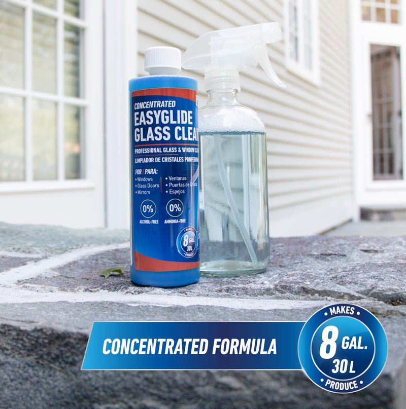 Unger Professional Streak-Free EasyGlide Glass Cleaner Concentrate, 12 oz, Ammonia-Free, Makes 8 Gallons of Solution, Safe for Tinted Windows, LOW-E, Windshields, and Mirrors - Image 2