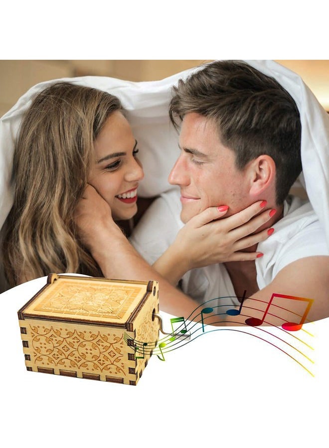 byykit VACTER Can't Help Falling in Love Wood Music Box, Antique Engraved Musical Boxes Case for Love One Wooden Music Box - Gifts for Lover, Boyfriend, Girlfriend, Husband, Wife (Wood) - Image 3