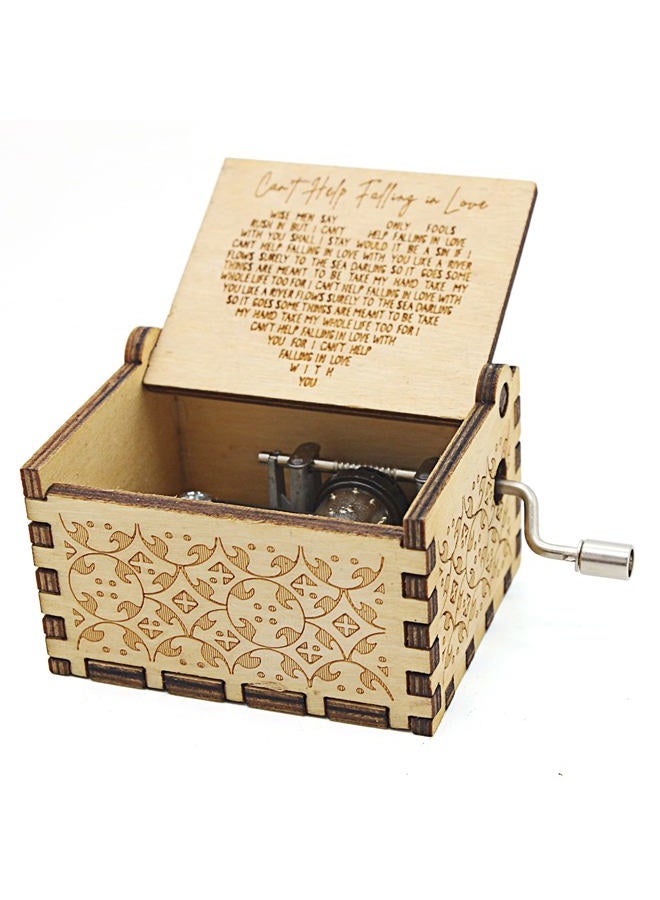 byykit VACTER Can't Help Falling in Love Wood Music Box, Antique Engraved Musical Boxes Case for Love One Wooden Music Box - Gifts for Lover, Boyfriend, Girlfriend, Husband, Wife (Wood) - Image 1