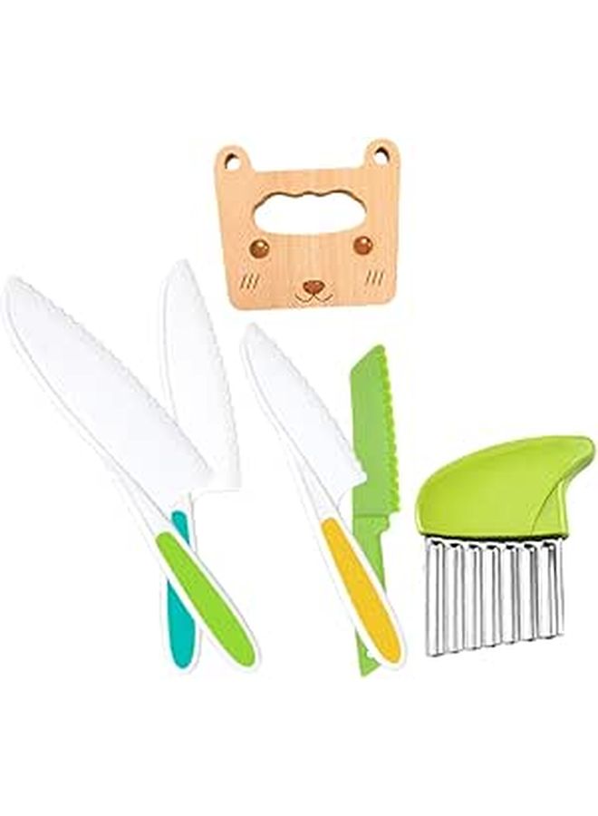 Cartoon Safety Cutter Set For Kids Fruit Vegetable Cutting Tools Comfortable Grip - Image 1