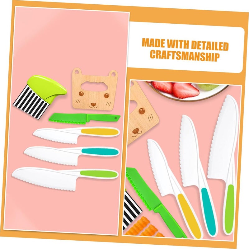 Cartoon Safety Cutter Set For Kids Fruit Vegetable Cutting Tools Comfortable Grip - Image 5