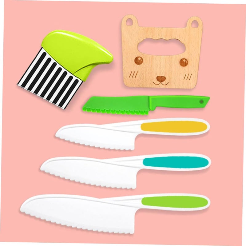 Cartoon Safety Cutter Set For Kids Fruit Vegetable Cutting Tools Comfortable Grip - Image 4