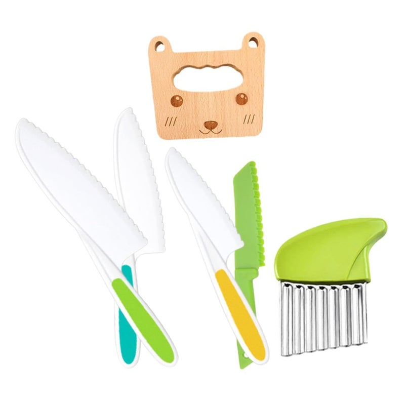 Cartoon Safety Cutter Set For Kids Fruit Vegetable Cutting Tools Comfortable Grip - Image 2