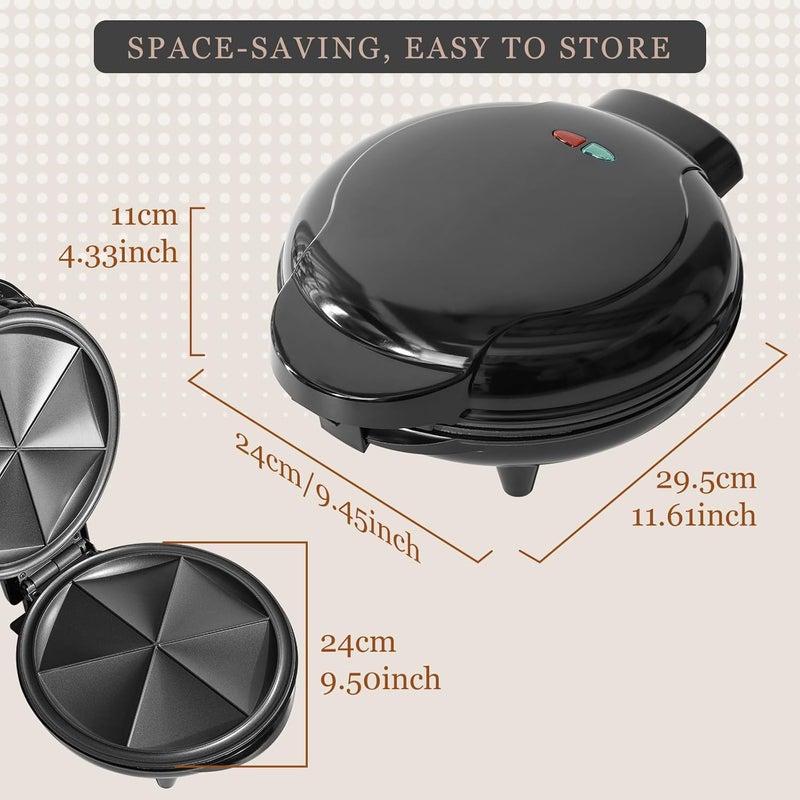 UVFAST Electric Quesadilla Maker Taco Tuesday, 9.5'' Quesadilla Press Non-Stick, Easy-Slice 6-Wedge Tortilla Cooker, Grilled Cheese Corn Flour Tortilla Snacks, Black - Image 4