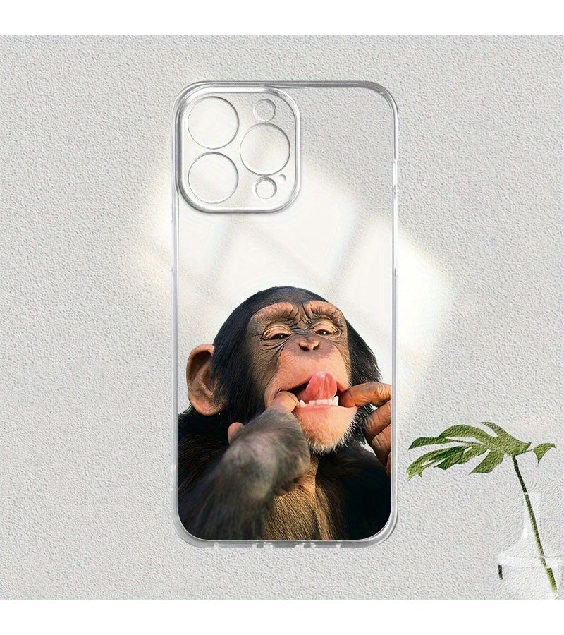غلاف حماية لهاتف iPhone 7 8 SE بتصميم قرد شفاف - Image 1
