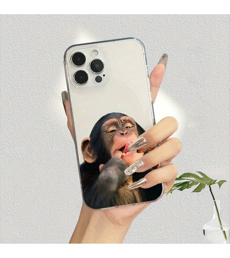 غلاف حماية لهاتف iPhone 7 8 SE بتصميم قرد شفاف - Image 2