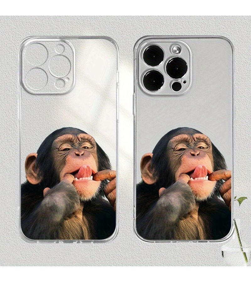 غلاف حماية لهاتف iPhone 7 8 SE بتصميم قرد شفاف - Image 3