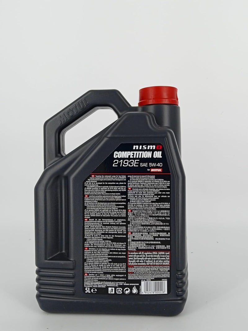 MOTUL NISMO Motul Competition 5W-40 Full Synthetic Engine Oil - 5L for Nissan GT-R R35 and VR38DETT - Image 3