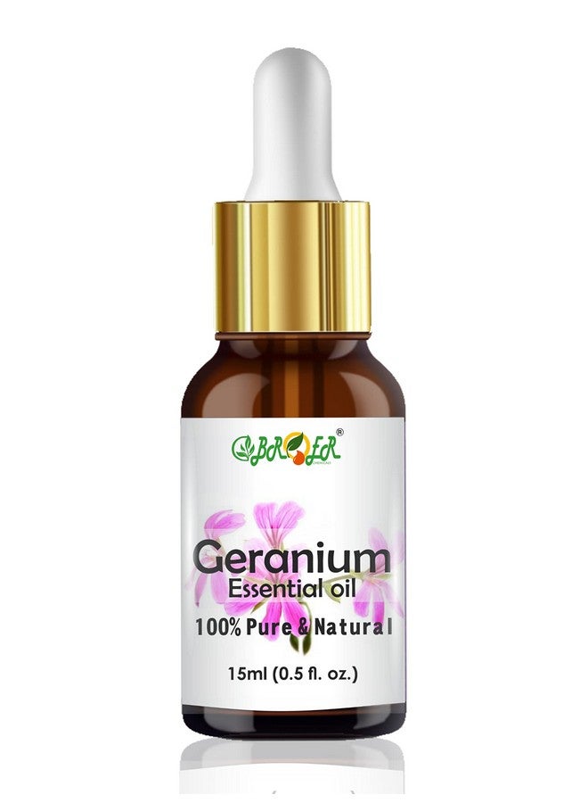 BROER Geranium Essential oil 15ml - 100% Pure, Natural & Undiluted for Moisturize & Rejuvenate Skin & Hair - Image 1