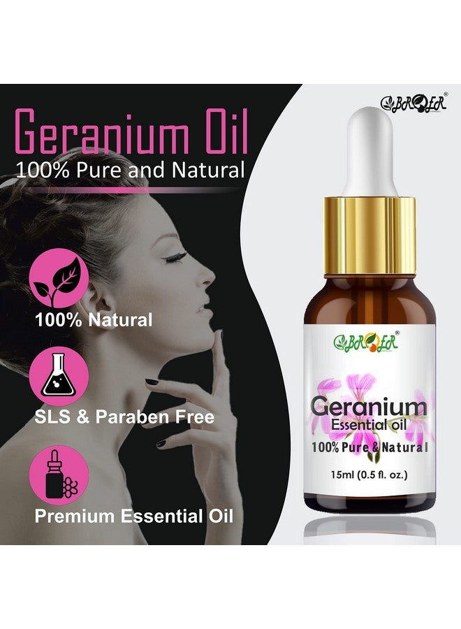 BROER Geranium Essential oil 15ml - 100% Pure, Natural & Undiluted for Moisturize & Rejuvenate Skin & Hair - Image 4