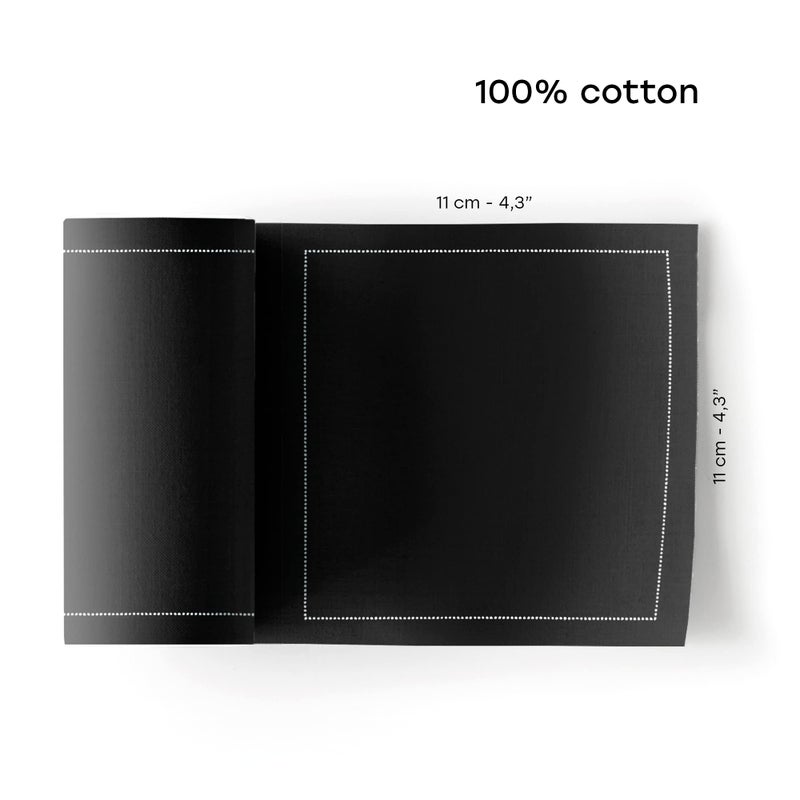 MY DRAP Cotton Cocktail Napkin - 4.3 x 4.3 in - 50 units per roll - Black - Image 2