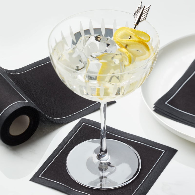 MY DRAP Cotton Cocktail Napkin - 4.3 x 4.3 in - 50 units per roll - Black - Image 5