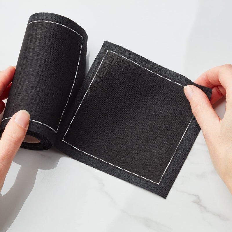 MY DRAP Cotton Cocktail Napkin - 4.3 x 4.3 in - 50 units per roll - Black - Image 3