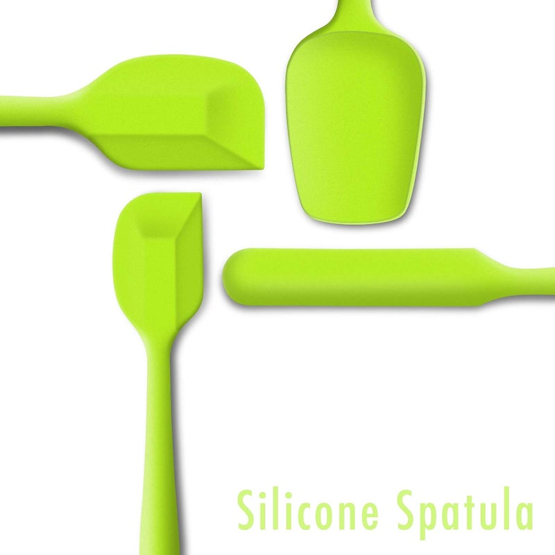JXWING 4 Piece Silicone Spatula Set Flexible Heat Resistant Nonscratch Baking Cooking Rubber Spatulas with Stainless Steel Core Green - Image 2