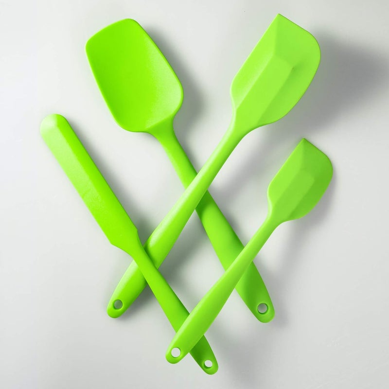 JXWING 4 Piece Silicone Spatula Set Flexible Heat Resistant Nonscratch Baking Cooking Rubber Spatulas with Stainless Steel Core Green - Image 5