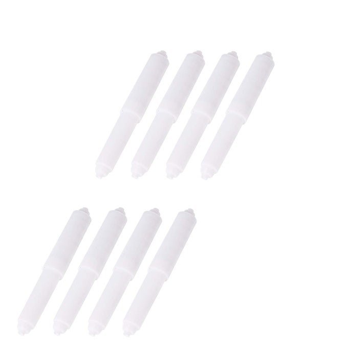 8 PACK 6 INCH WHITE UNIVERSAL TOILET PAPER HOLDER ROLLER WHITE REPLACEMENT PLASTIC SPRING LOADED