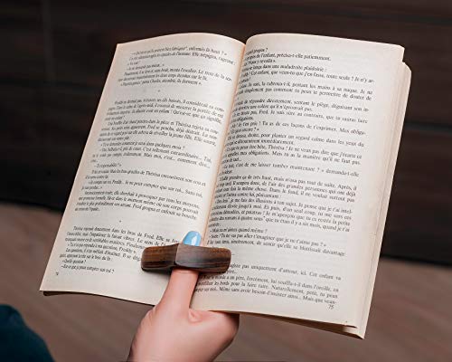 TILISMA Book Page Holder – Handmade Natural Walnut Thumb Bookmark - Novel Reading Accessories Gifts for Readers, Book Lovers Gifts, Bookworm Gifts, Literary Gifts - Reading Accessories (Large - 0.94") - Image 2