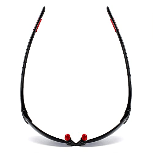 JULI Eyewear JULI Sports Sunglasses for Men Women Tr90 Rimless Frame for Running Fishing Golf Surf Driving(Black/Red) - Image 5